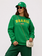 Moletom Feminino Brasil Copa Do Mundo Casual