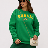 Moletom Feminino Brasil Copa Do Mundo Casual
