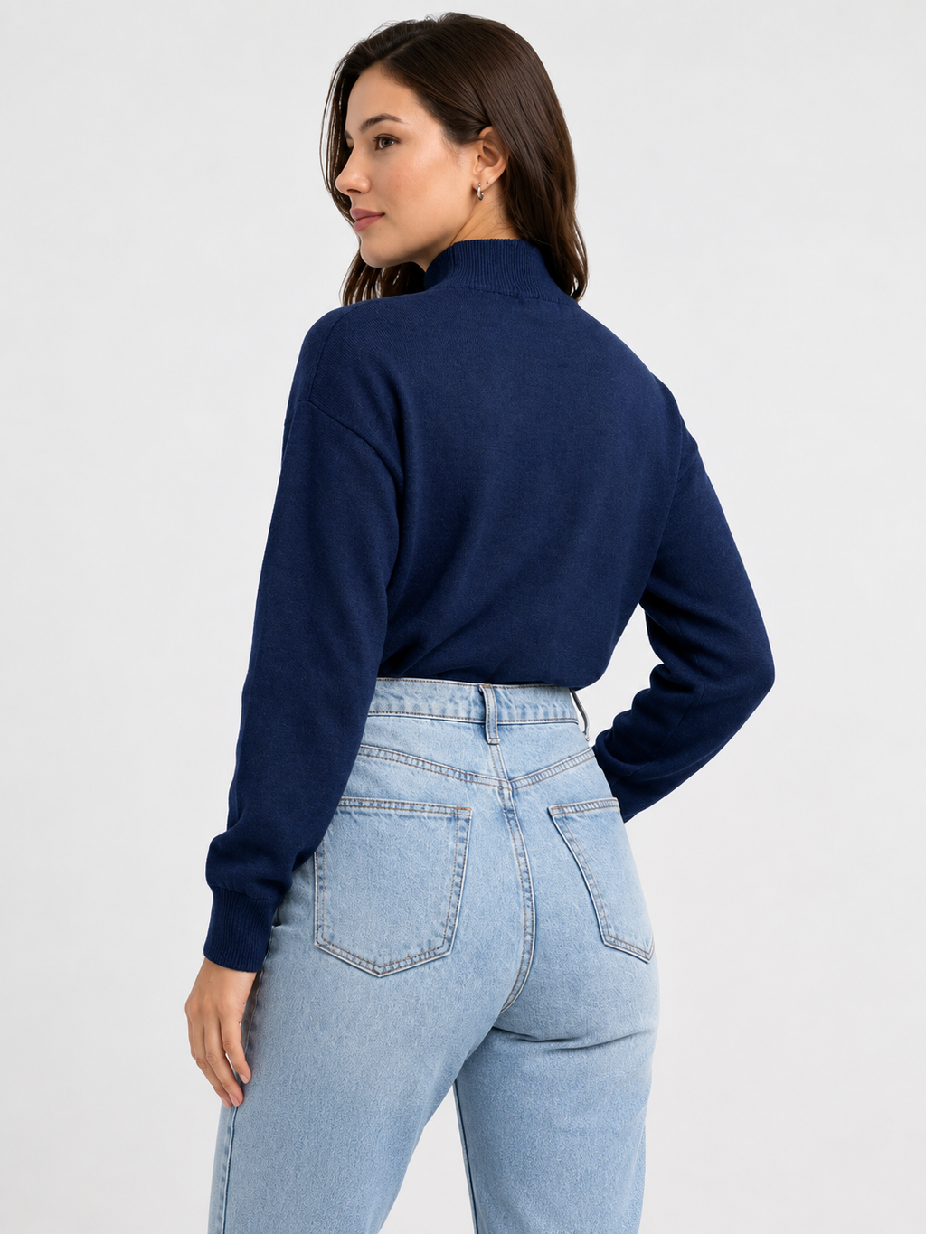 Moletom Feminino Cropped Brasil Gola Alta Futebol