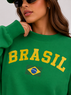 Moletom Feminino Brasil Copa Do Mundo Casual