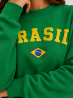 Moletom Feminino Brasil Copa Do Mundo Casual