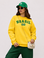 Moletom Feminino Brasil Copa Do Mundo Casual