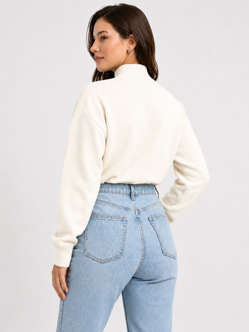 Moletom Feminino Cropped Brasil Gola Alta Futebol