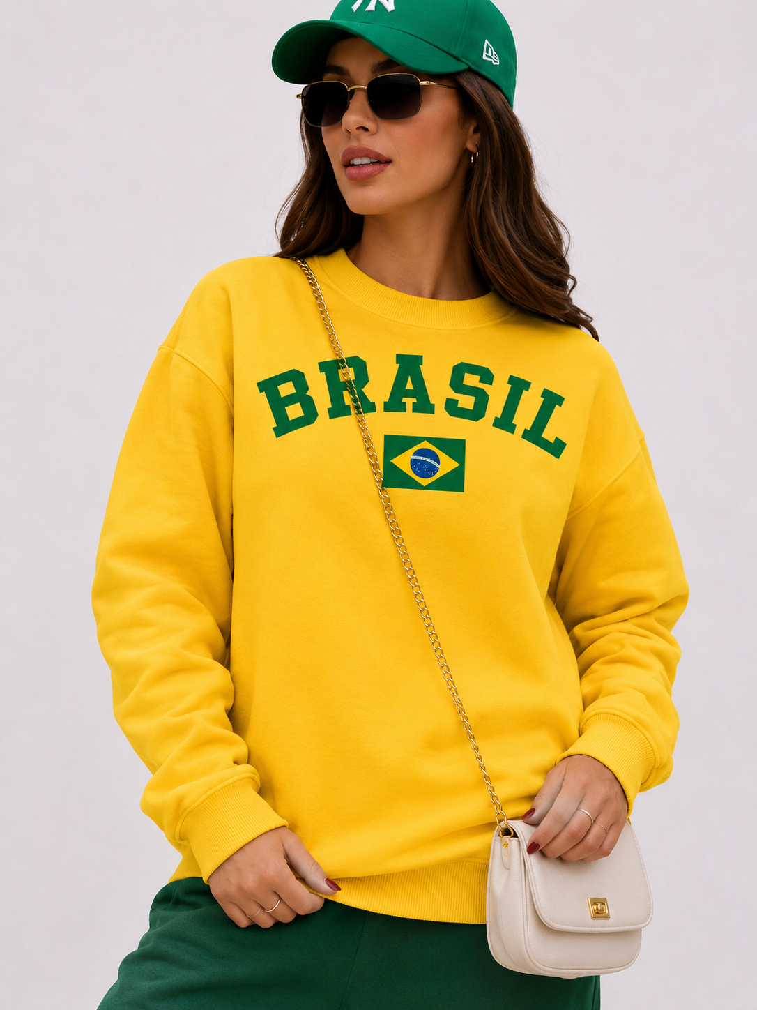 Moletom Feminino Brasil Copa Do Mundo Casual