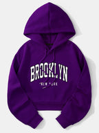Moletom Brooklyn Cropped Com Capuz Estilo College