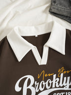 Moletom Brooklyn New York Com Gola Polo E Listras College
