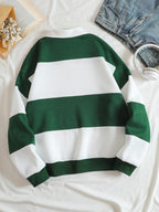 Moletom Rugby Listrado Com Gola E Meio Zíper