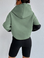 Moletom Color Block Com Capuz Estilo Casual