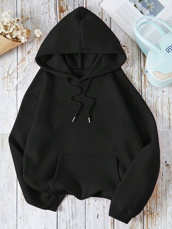 Moletom Liso Com Capuz E Modelagem Relaxed