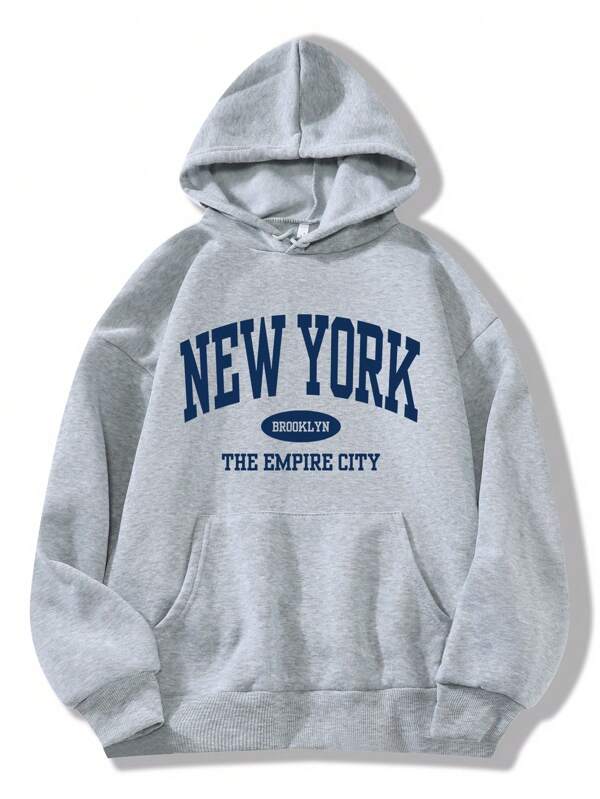 Moletom New York Brooklyn Com Capuz Peluciado