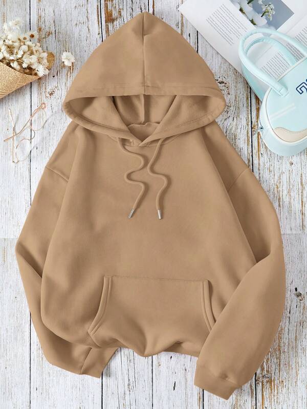 Moletom Liso Com Capuz E Modelagem Relaxed