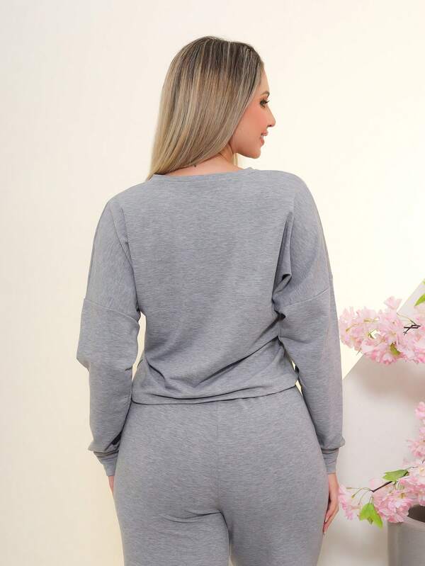 Conjunto Moletinho Basic Wide Leg Com Ajuste Em Cordão