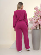 Conjunto Moletinho Basic Wide Leg Com Ajuste Em Cordão