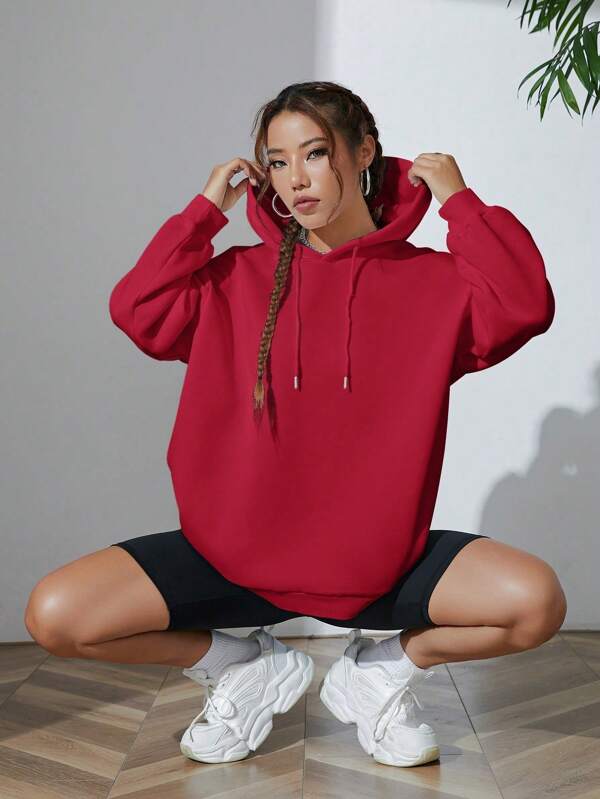 Moletom Amplo Com Capuz Estilo Athleisure