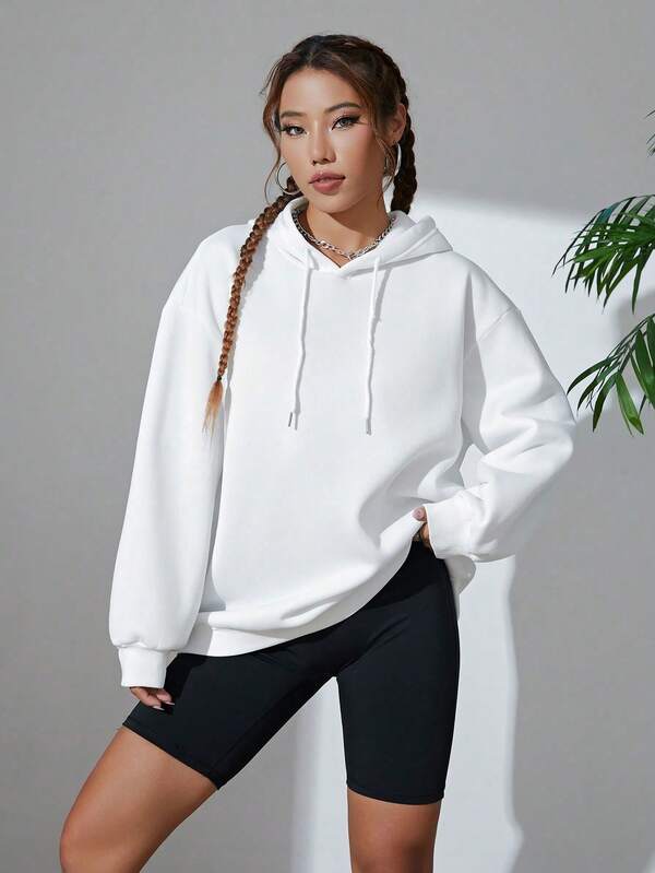 Moletom Amplo Com Capuz Estilo Athleisure