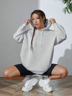 Moletom Amplo Com Capuz Estilo Athleisure