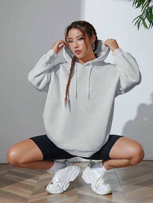 Moletom Amplo Com Capuz Estilo Athleisure