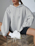 Moletom Amplo Com Capuz Estilo Athleisure