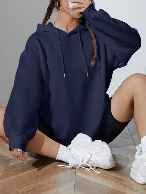 Moletom Amplo Com Capuz Estilo Athleisure