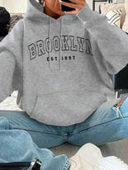 Moletom Brooklyn Estampa College Com Bolso Canguru