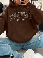 Moletom Brooklyn Estampa College Com Bolso Canguru