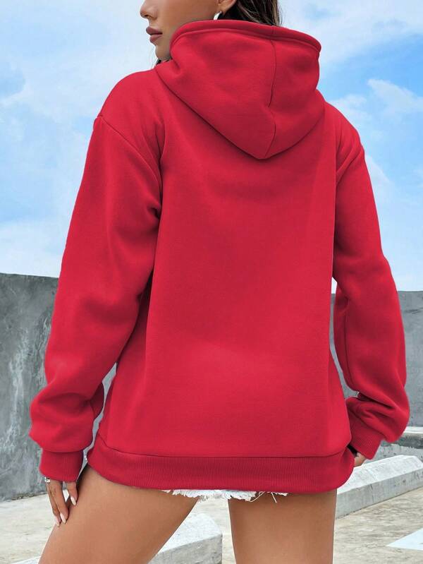 Moletom Casual Com Capuz E Bolso Frontal