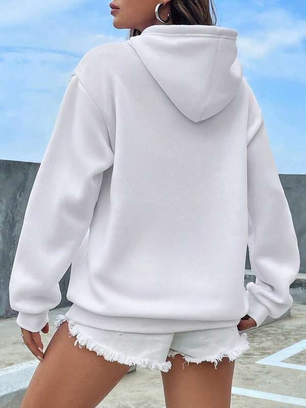 Moletom Casual Com Capuz E Bolso Frontal