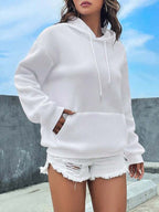Moletom Casual Com Capuz E Bolso Frontal