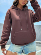 Moletom Casual Com Capuz E Bolso Frontal