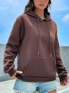 Moletom Casual Com Capuz E Bolso Frontal
