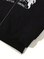 Moletom Com Zíper Gothic Lettering Streetwear