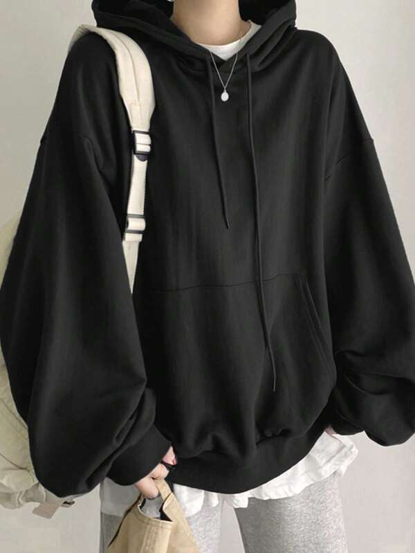 Moletom Oversized Com Capuz E Manga Bufante