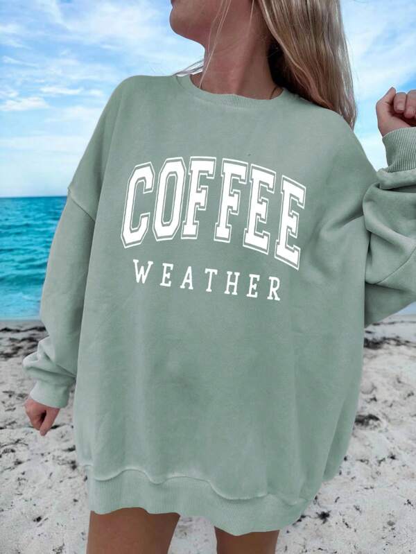 Moletom Coffee Weather Sem Capuz Estilo College