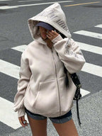Moletom Com Zíper Script Hoodie Streetwear