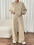 Conjunto Moletom Com Zíper E Calça Pantalona