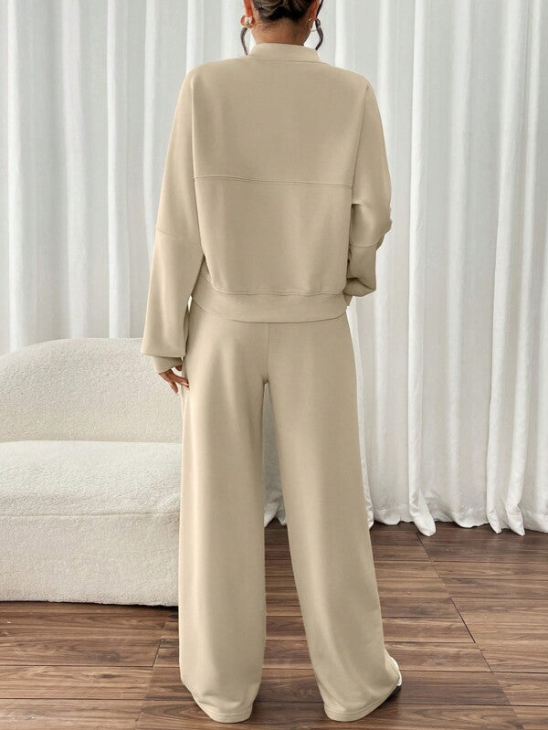 Conjunto Moletom Com Zíper E Calça Pantalona