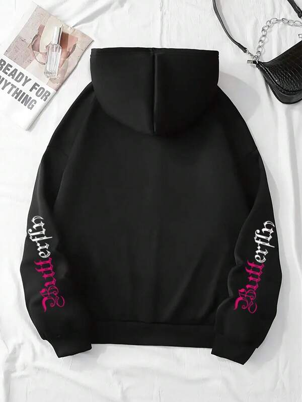 Moletom Com Zíper Butterfly Graphic Streetwear