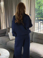 Conjunto Moletom Gola Alta Com Zíper Oversized Urbano