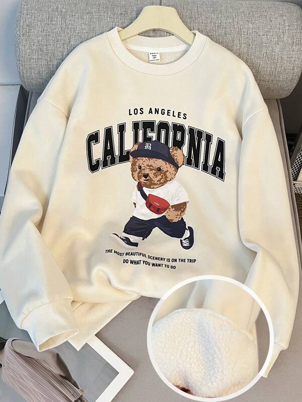 Moletom California Ursinho Com Estampa Streetwear