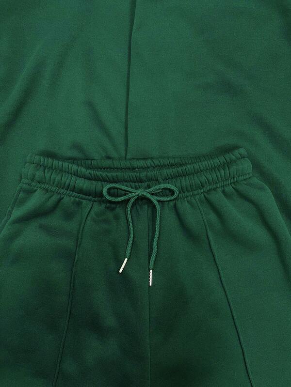 Conjunto Moletom Com Gola Zíper E Calça Pantalona Oversized
