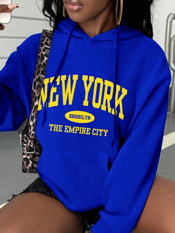 Moletom New York Brooklyn Com Capuz Peluciado