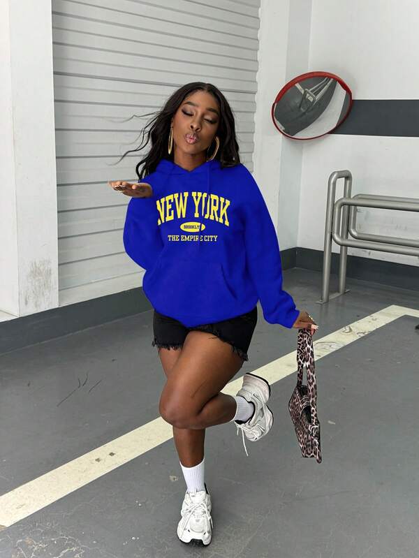 Moletom New York Brooklyn Com Capuz Peluciado