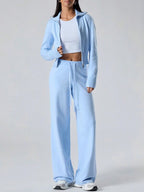 Conjunto Moletom Com Gola Zíper E Calça Pantalona