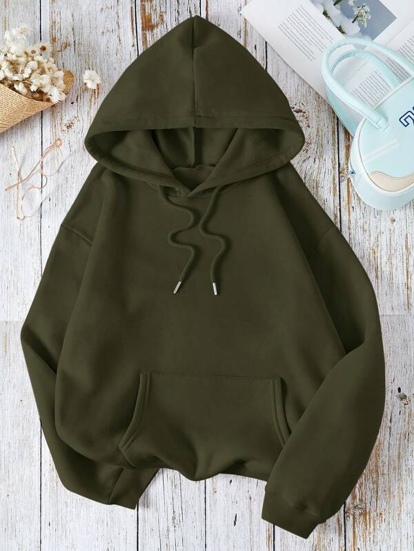 Moletom Liso Com Capuz E Modelagem Relaxed