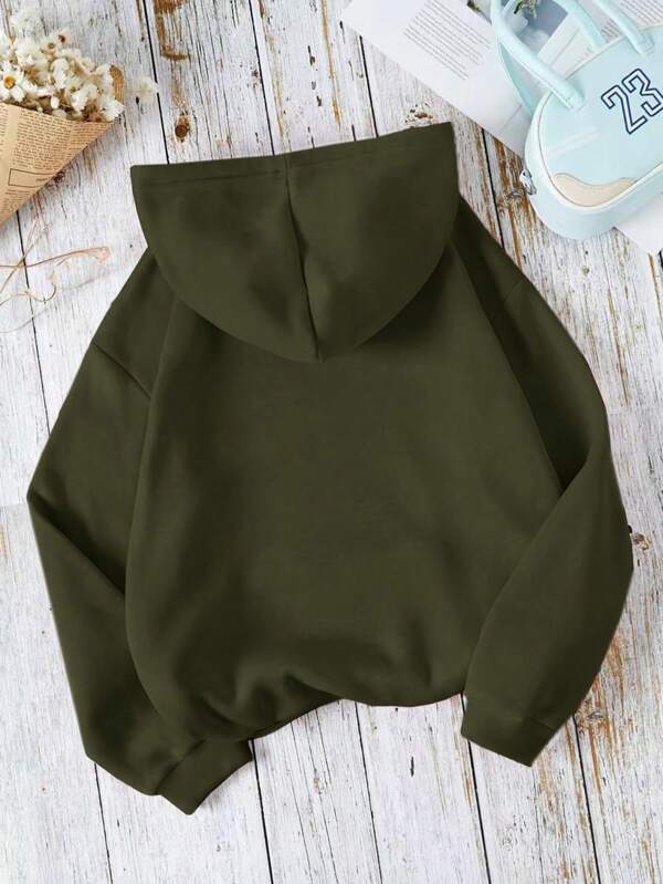 Moletom Liso Com Capuz E Modelagem Relaxed