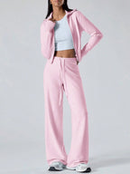 Conjunto Moletom Com Gola Zíper E Calça Pantalona