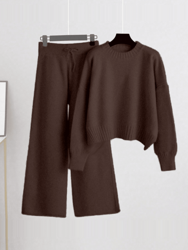 Conjunto Tricô Oversized Com Calça Pantalona