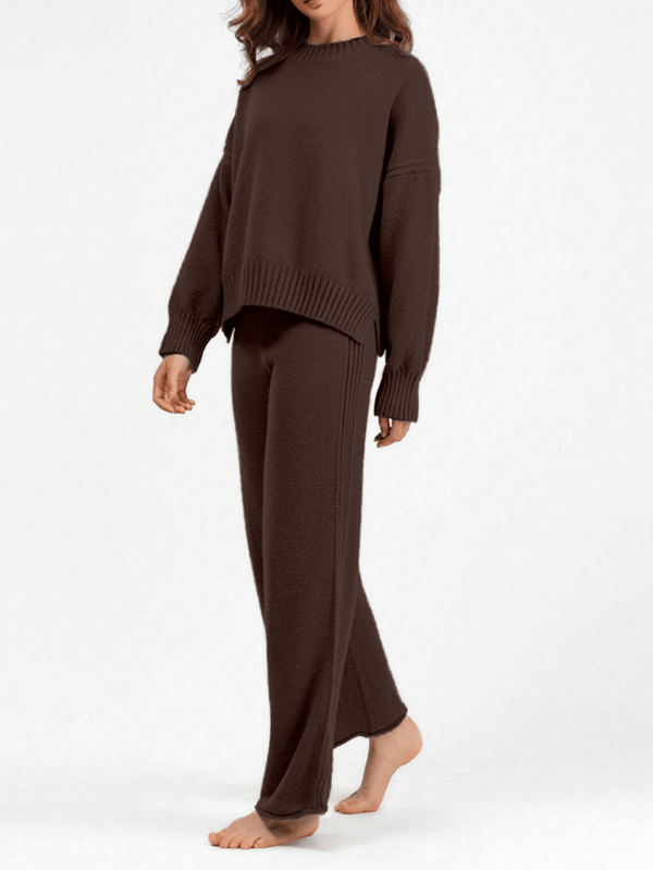 Conjunto Tricô Oversized Com Calça Pantalona