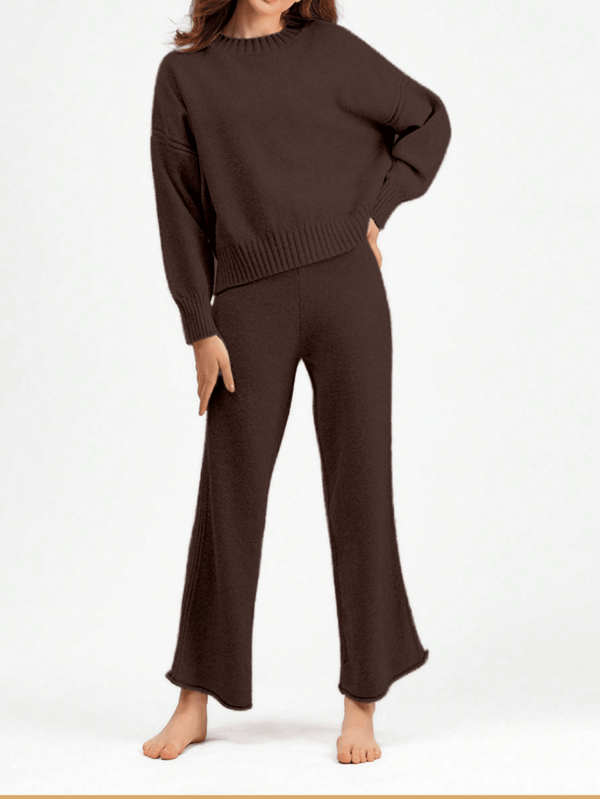 Conjunto Tricô Oversized Com Calça Pantalona