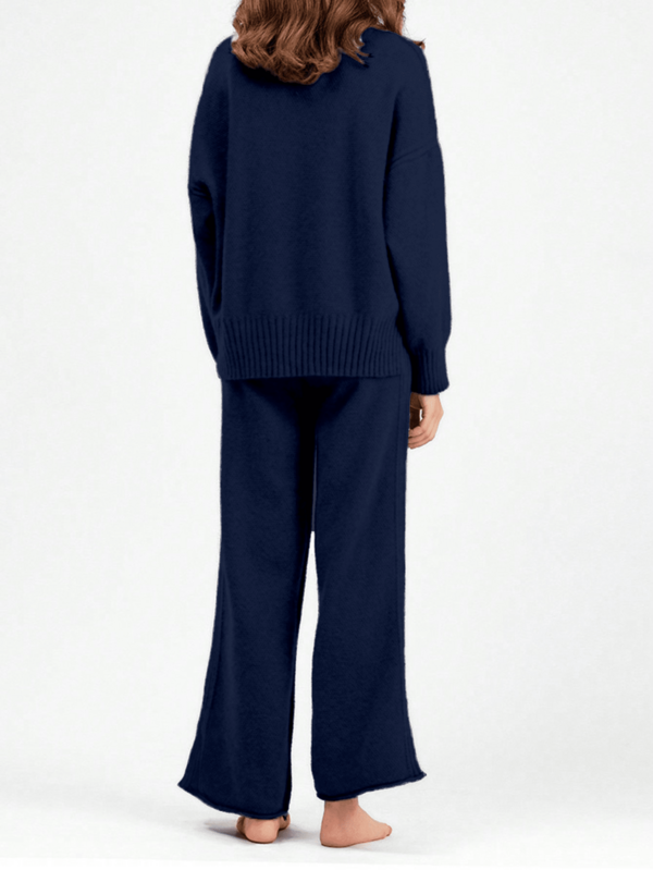 Conjunto Tricô Oversized Com Calça Pantalona